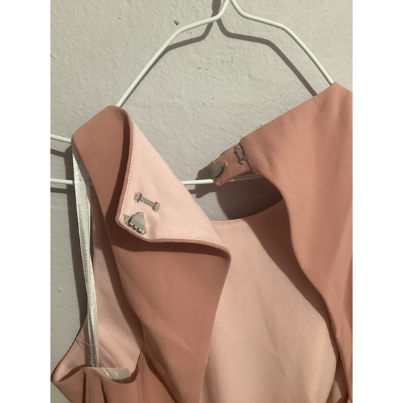 DESSY 3029 DIAMOND CUTOUT BACK TRUMPET GOWN FRONT SLIT DESERT ROSE 8 NEW - Picture 9 of 12